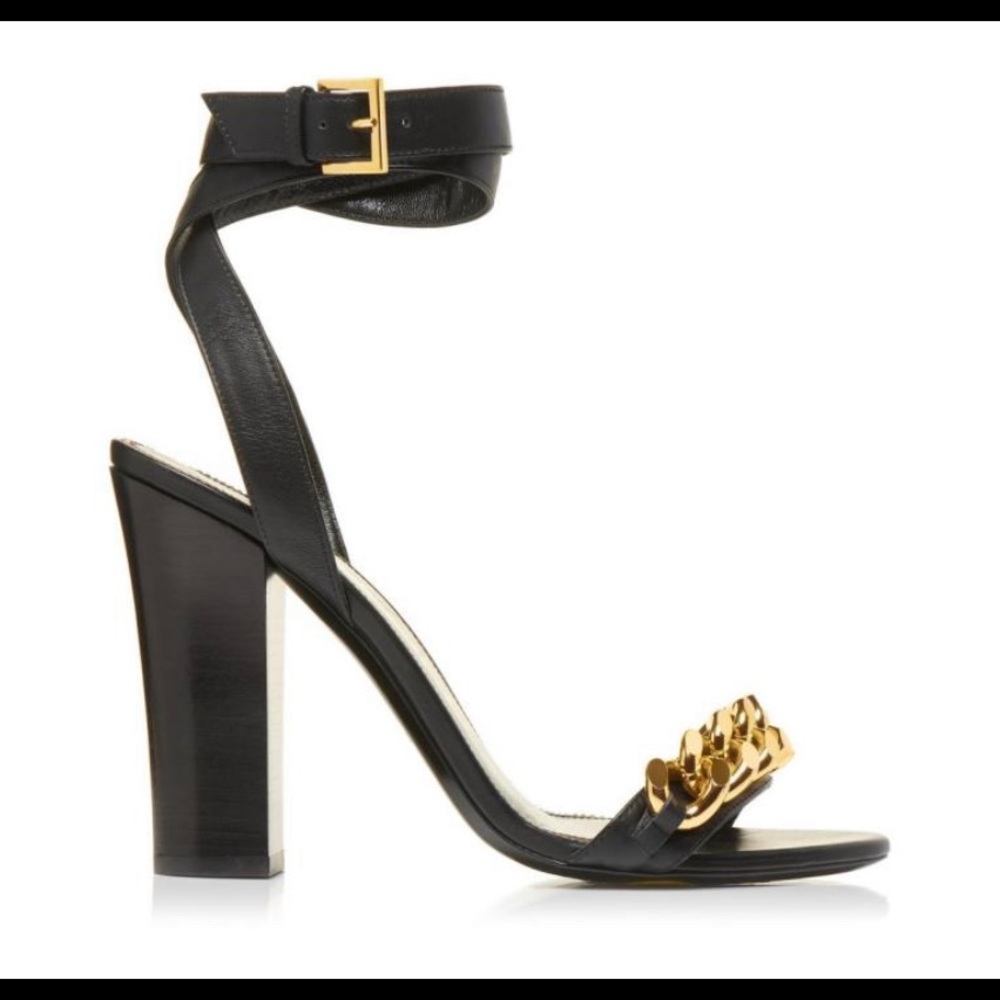 Tom Ford Heels - Smooth Leather Chain Ankle Wrap Sandals - Picture 8 of 8